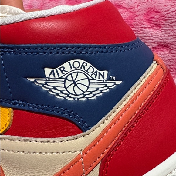 Women's Air Jordan 1 Mid SE, Style: French Blue/Magic Ember - Picture 2 of 6